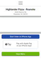 Mobile Screenshot of highlanderpizzaroanoke.com
